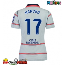 Camisa de Futebol Atletico Madrid David Hancko #17 Equipamento Alternativo Mulheres 2026-27 Manga Curta
